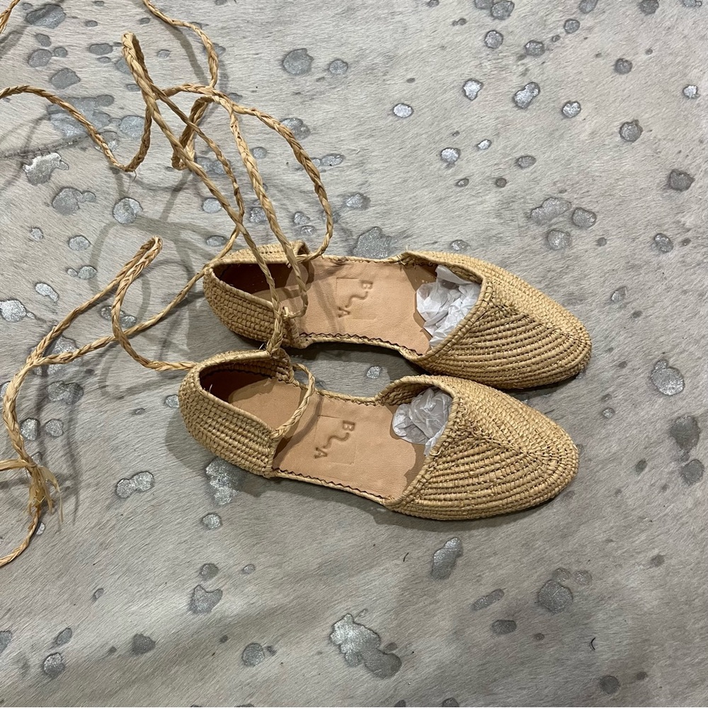 Bronze Age lace up woven shoes